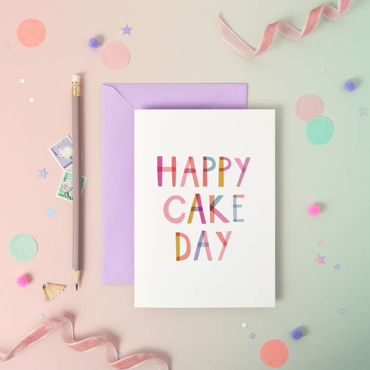 Happy Cake Day – Birthday Luxury Foiled Rainbow Card