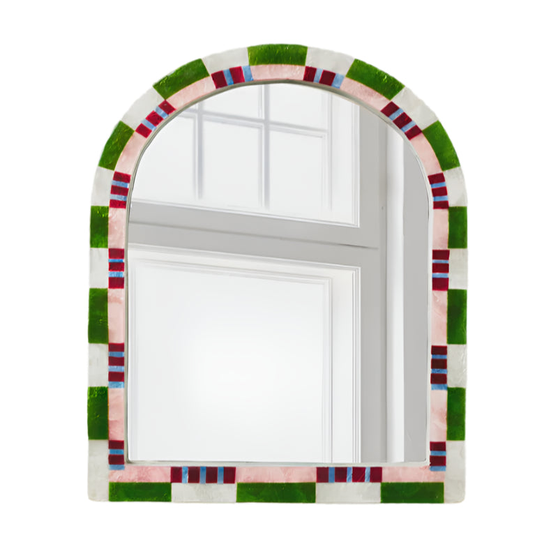 Bloom Nouveau Art Tile - Check Mirror