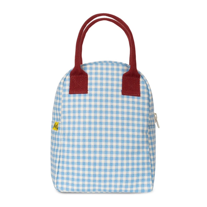 Zipper Lunch Bag - Gingham Sky