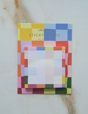 Die-Cut Sticky Notepad - Rainbow Checks