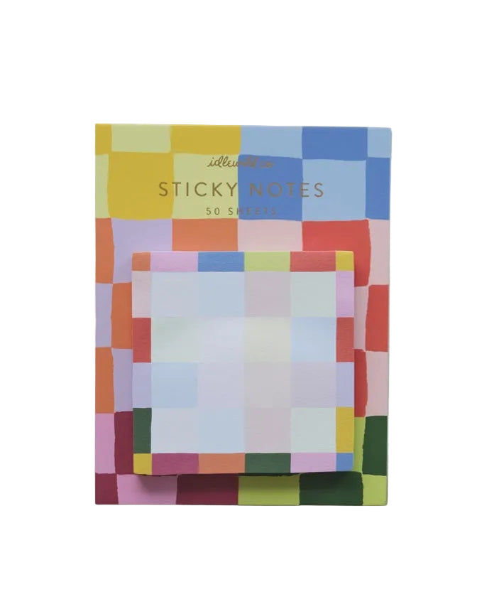 Die-Cut Sticky Notepad - Rainbow Checks