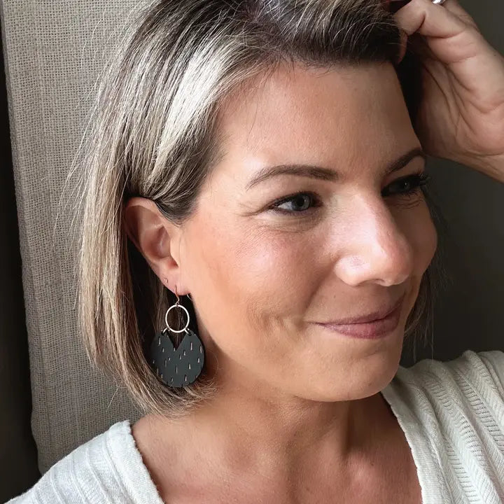Oliver Drop Earrings - Coal