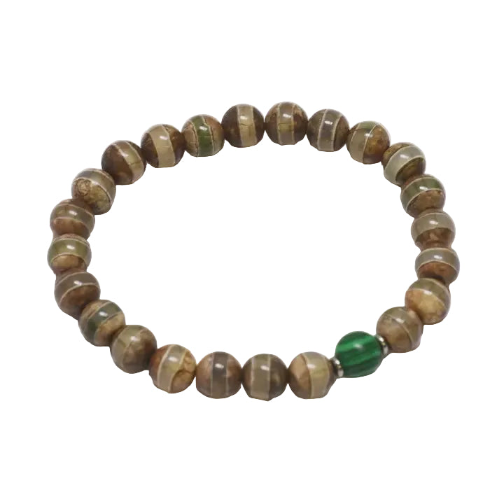 Stretch Beaded Bracelet - Brown Agate