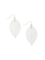 Small Leaf Earrings - Silver
