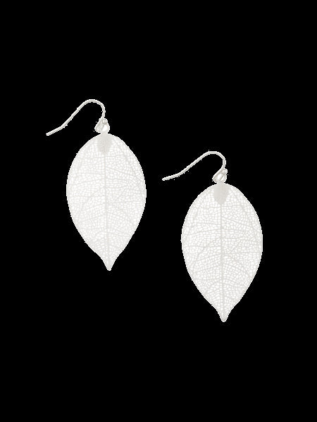 Small Leaf Earrings - Silver