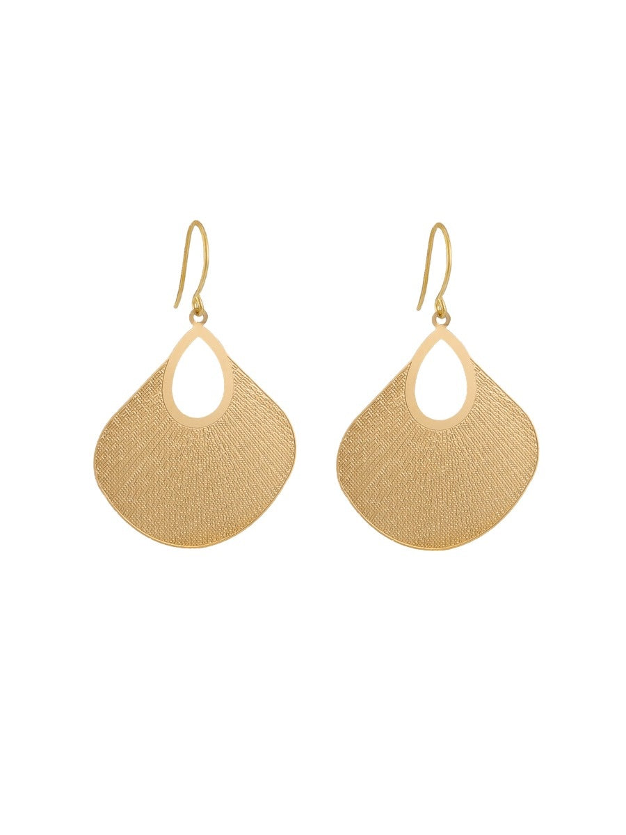 Uchiwa Earrings - Gold