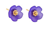 Blue Buttercup Stud Earrings - Gold