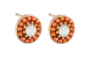 St Ives Stud Earrings, Orange - Rose Gold