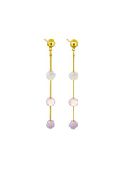 Pastel Drop Stud Earrings - Gold