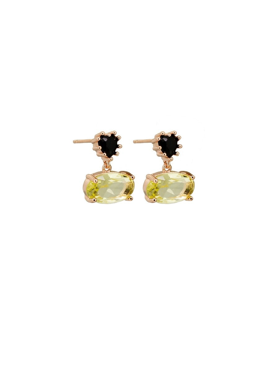 Lucinda Crystal Earrings - Lemon