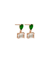 Odette Crystal Drop Earrings - Emerald