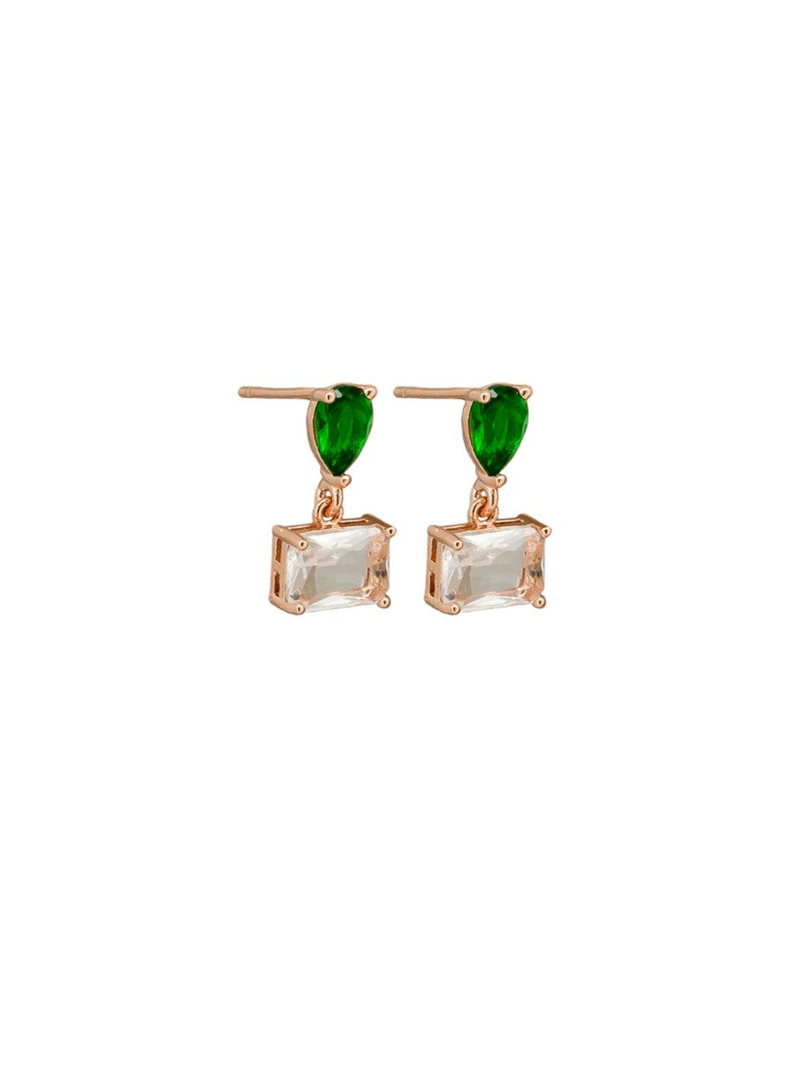 Odette Crystal Drop Earrings - Emerald