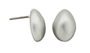 Matte Teardrop Stud Earrings - Silver