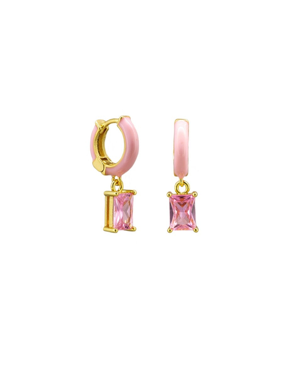 Pink Enamel Hoops