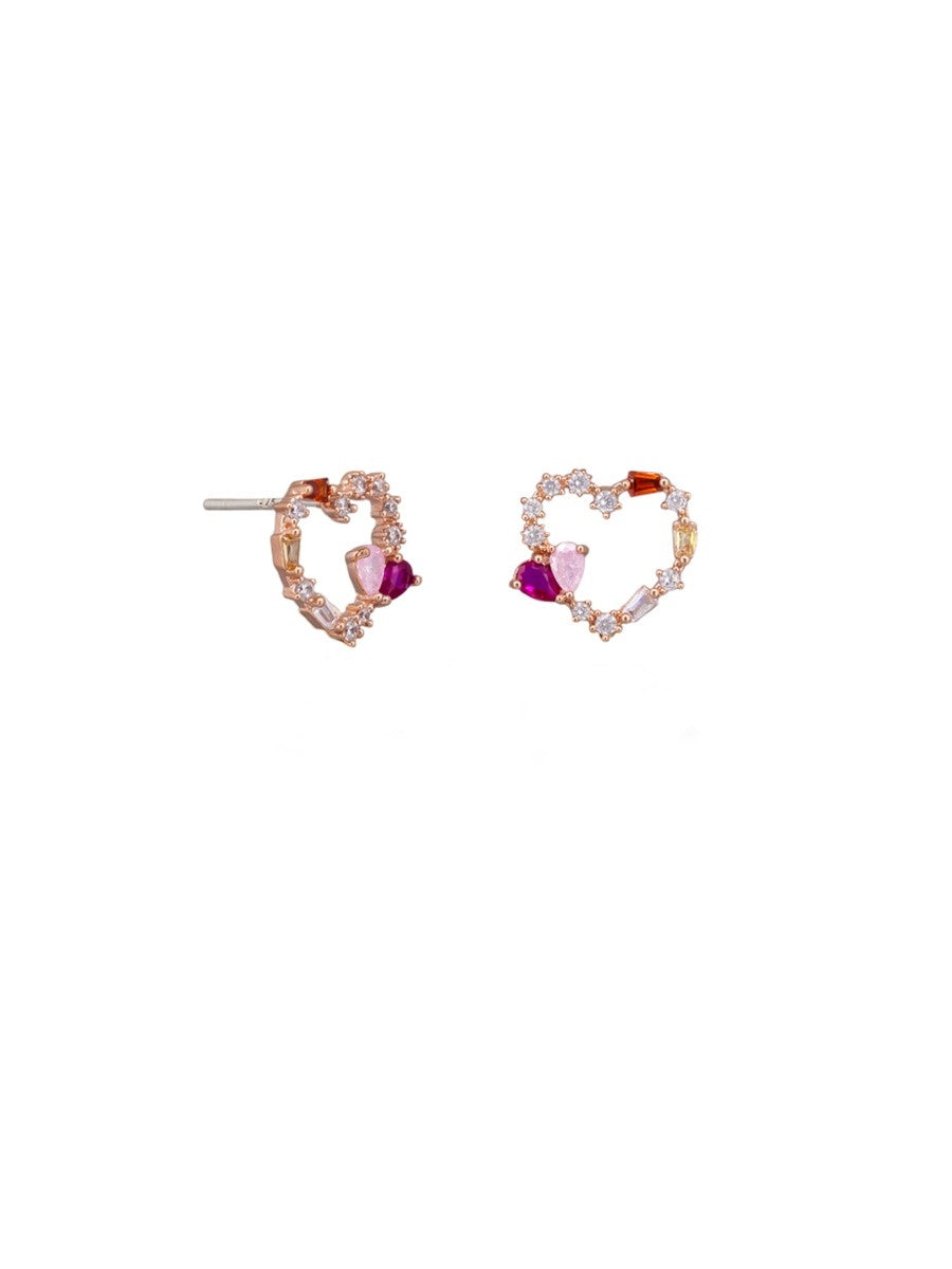 Crystal Romance Stud Earrings - Rose Gold