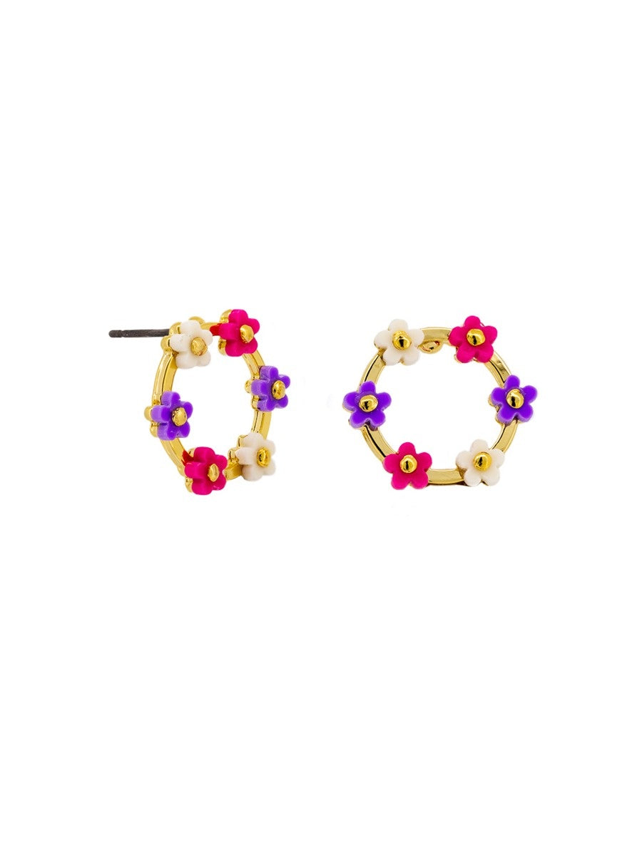 Daisy Hoola Stud Earrings, Brights - Gold