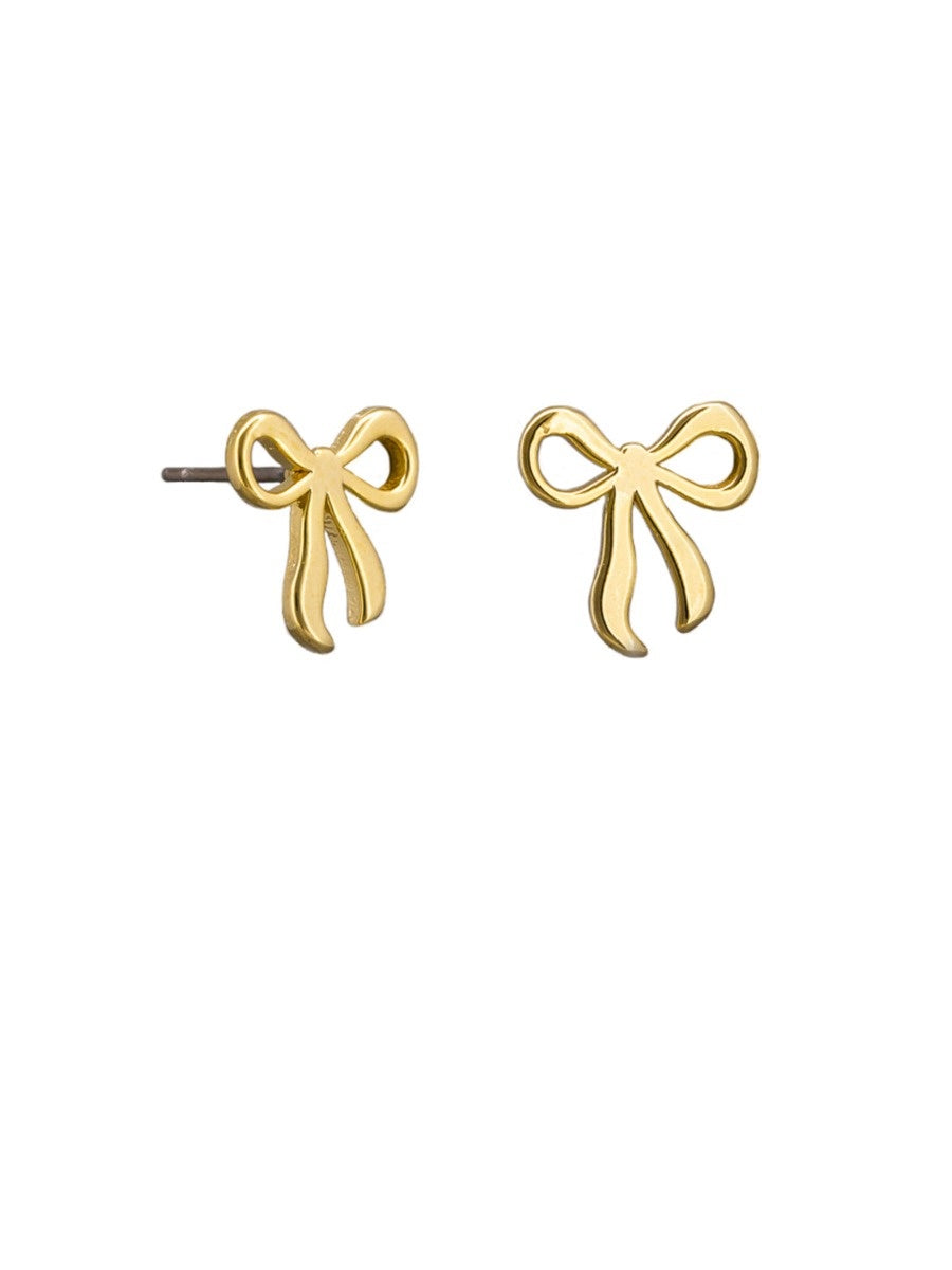 Pippa Bow Stud Earrings - Gold