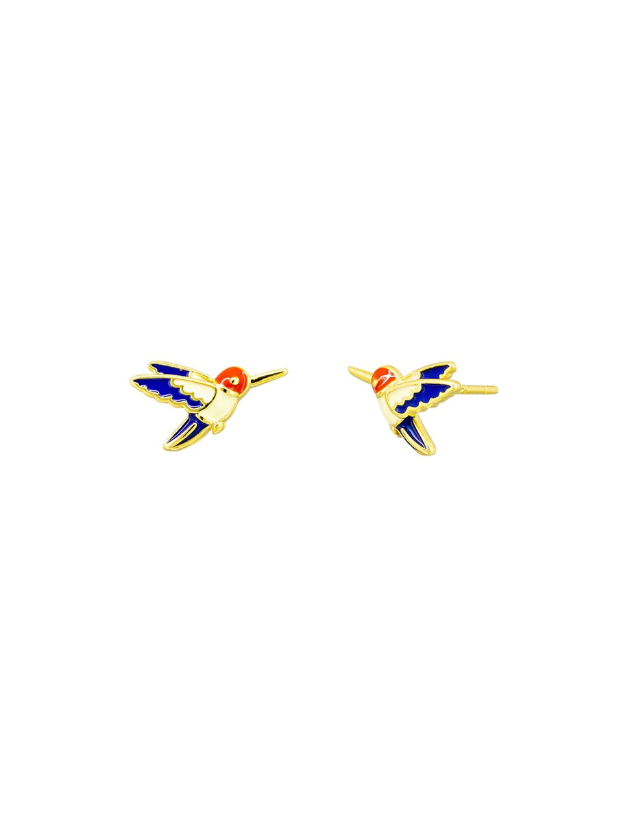 Woodstar Stud Earrings - Red