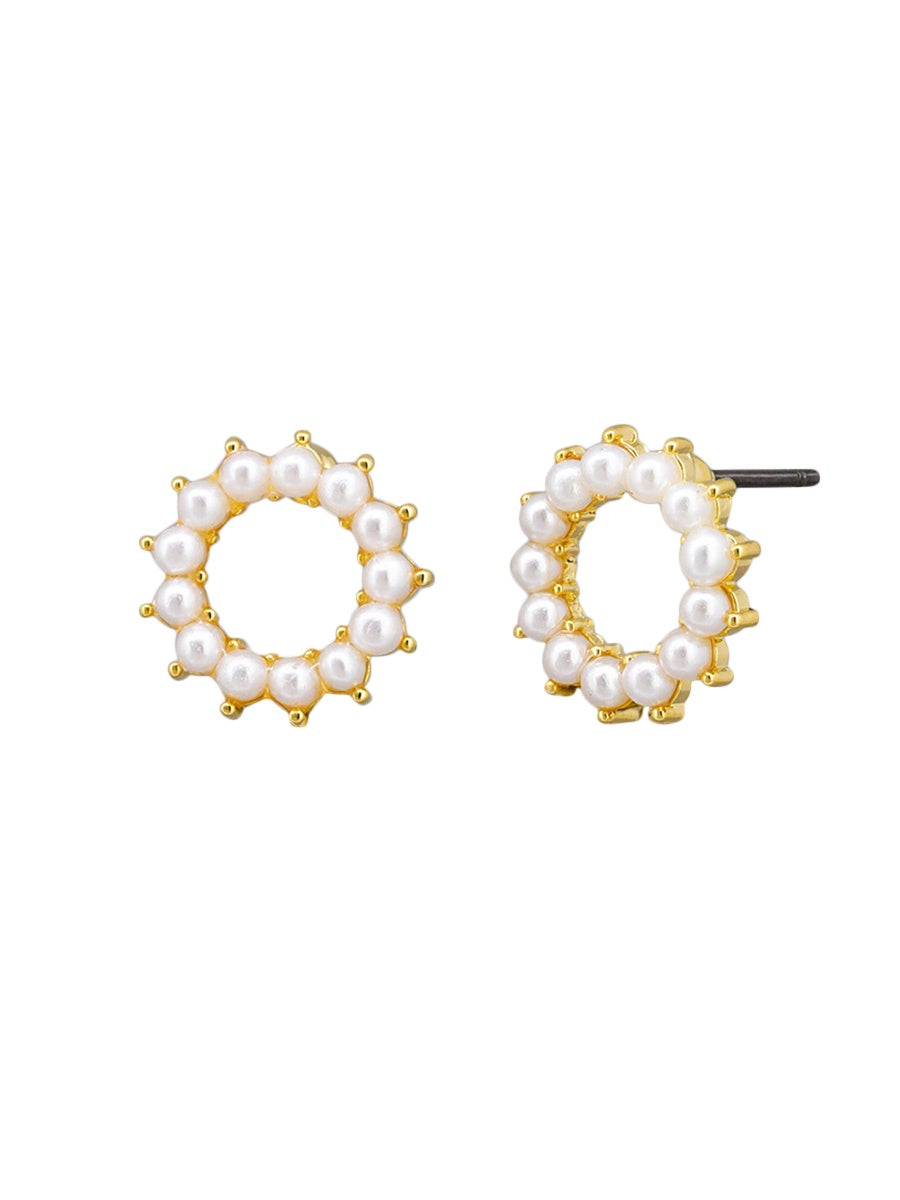 Pearl Ring Earrings - Gold