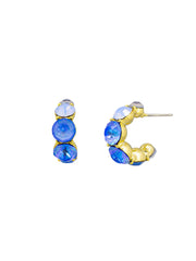 Katalina Crystal Stud Earrings, Blue - Gold