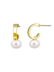 Evening Pearl Stud Earrings - Gold
