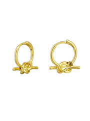 Knot Huggie Earrings - Gold