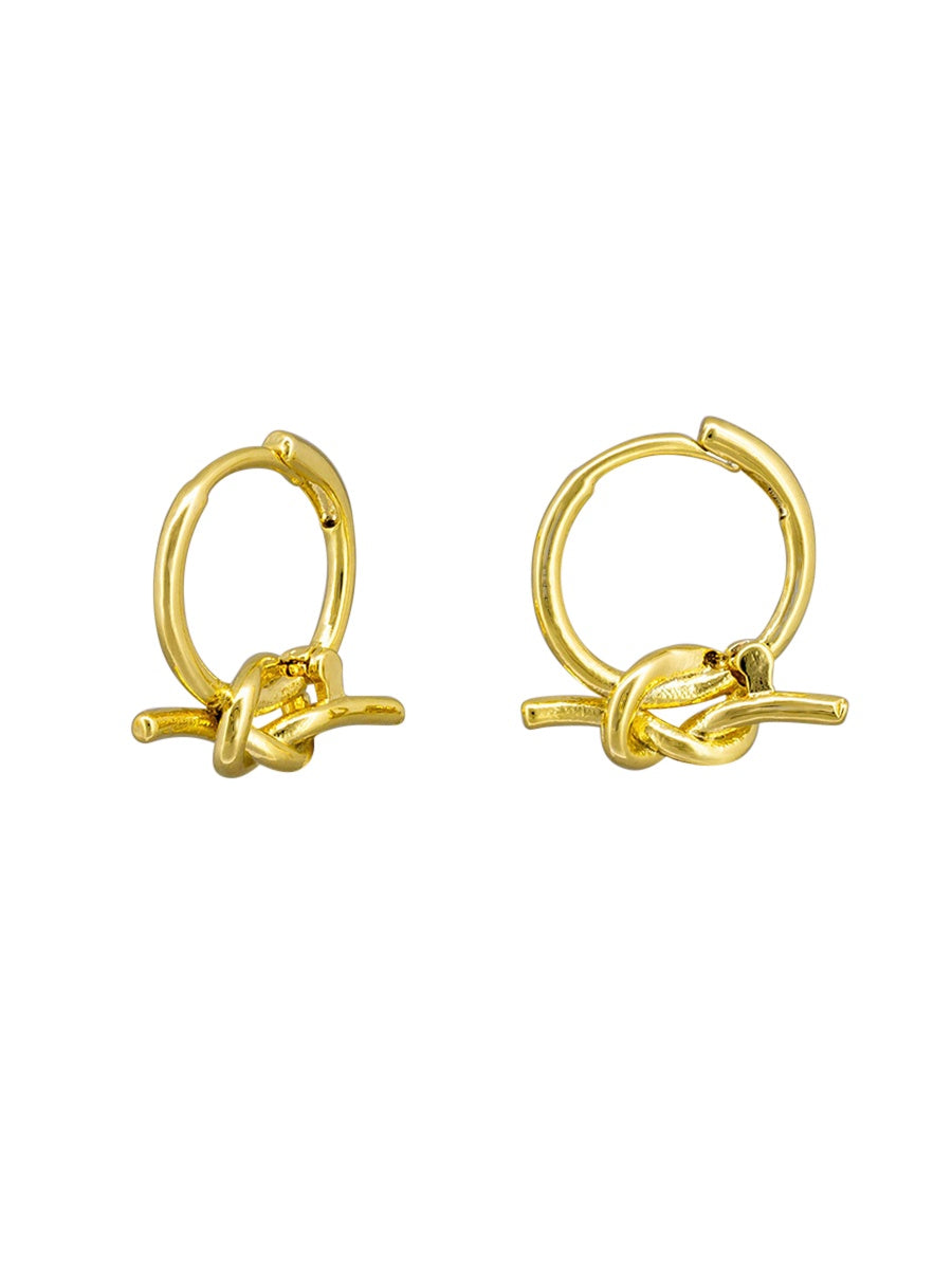 Knot Huggie Earrings - Gold
