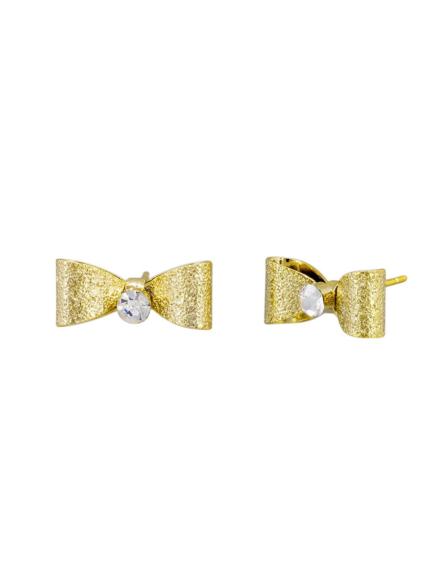 Bowtie Stud Earrings - Gold