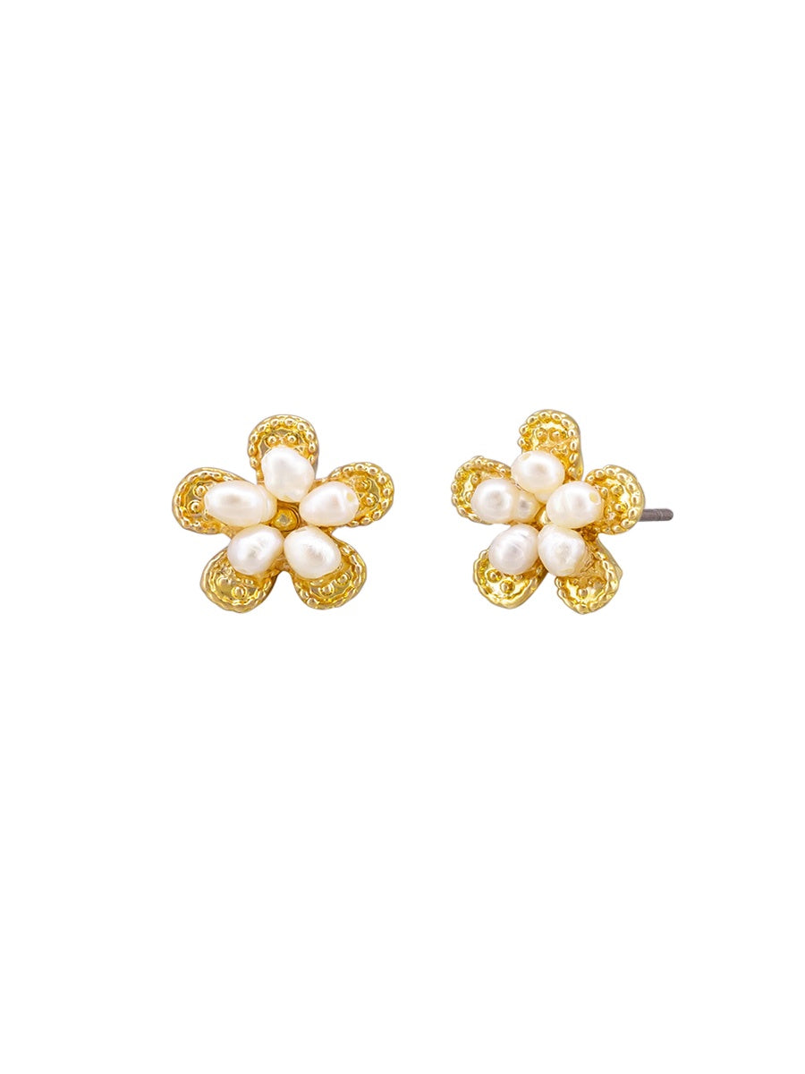 Florencia Pearl Earrings - Gold