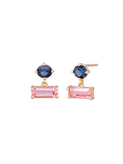 Rose Gold Crystal Desiree Earrings - Pink