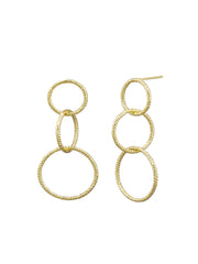 Triple Hula Earrings - Gold