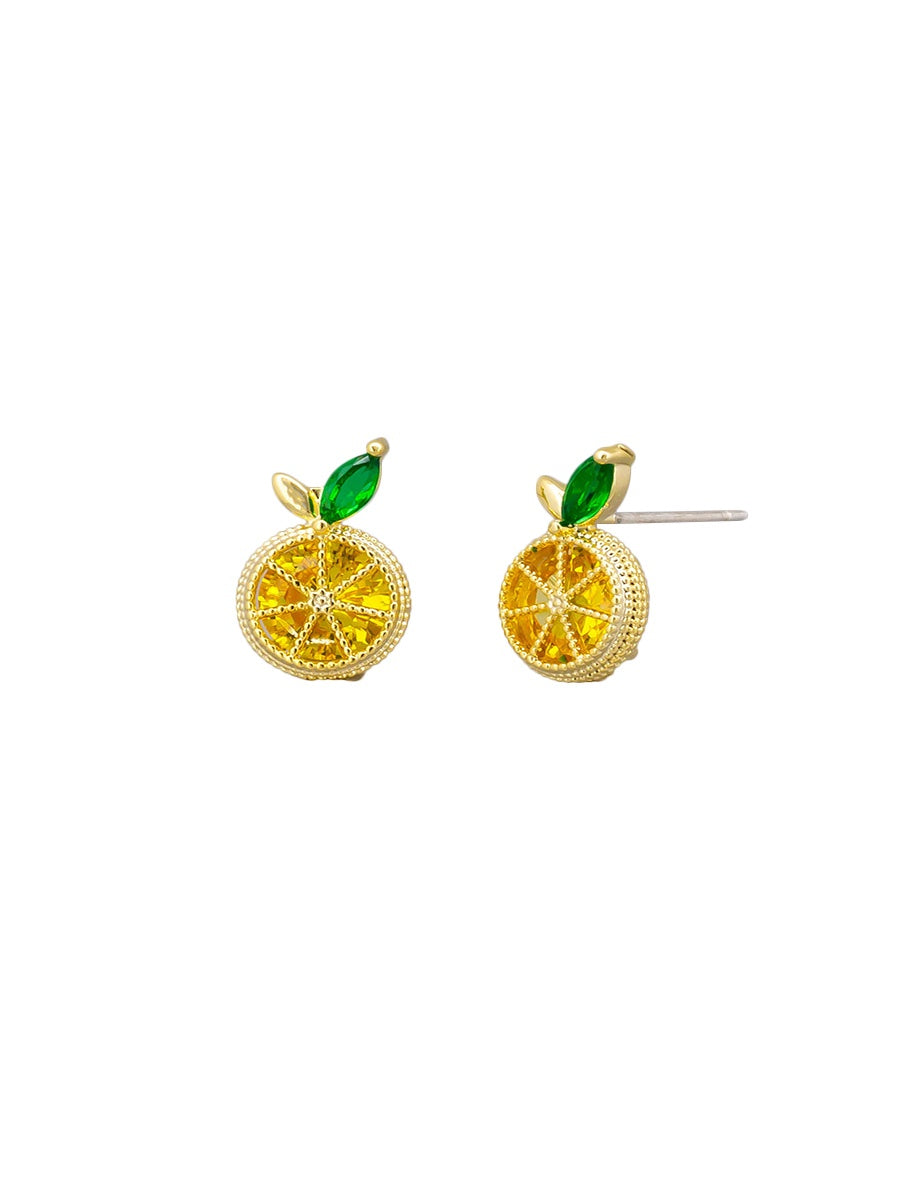 Sour Lemon Earrings - Gold