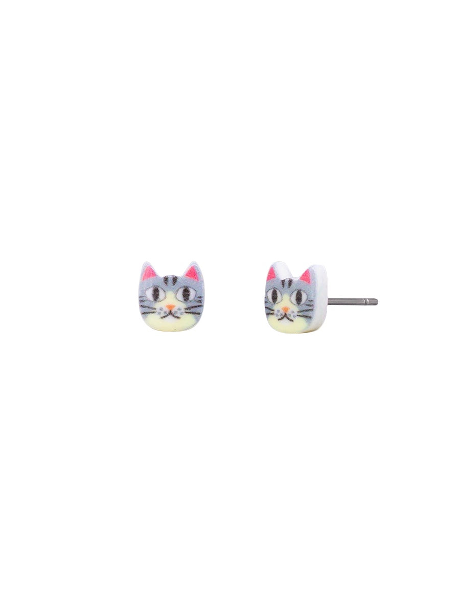 Ash Cat Stud Earrings