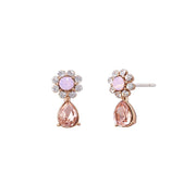 Nikkola Stud Earrings - Rose Gold, Rose Quartz