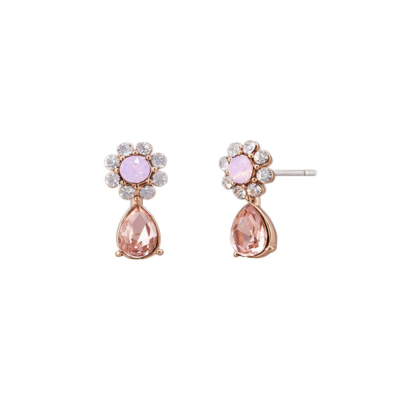 Nikkola Stud Earrings - Rose Gold, Rose Quartz