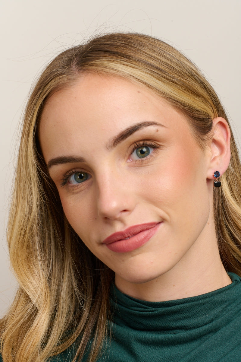 Catherine Crystal Earrings - Rose Gold