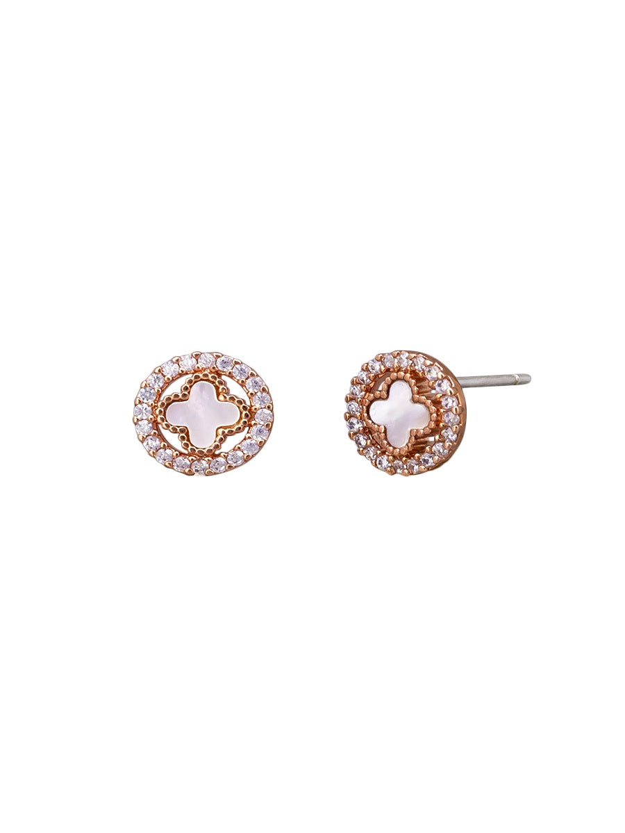 Crystal Circle Felice Earrings - Rose Gold