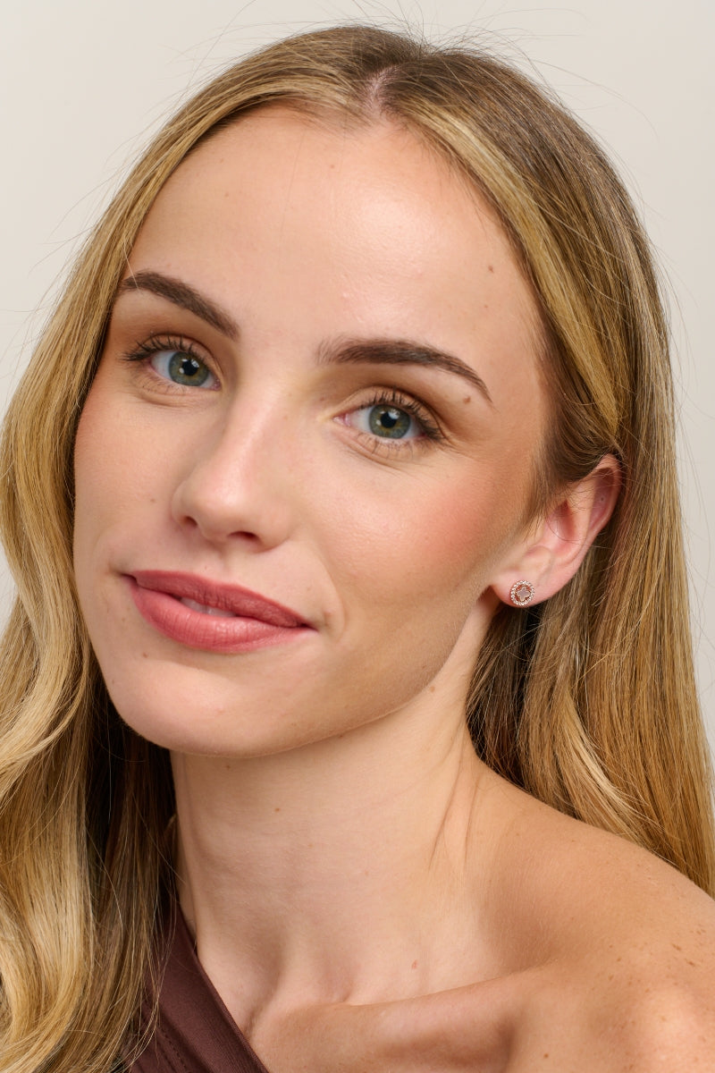 Crystal Circle Felice Earrings - Rose Gold