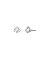 Clam & Pearl Earrings - Silver