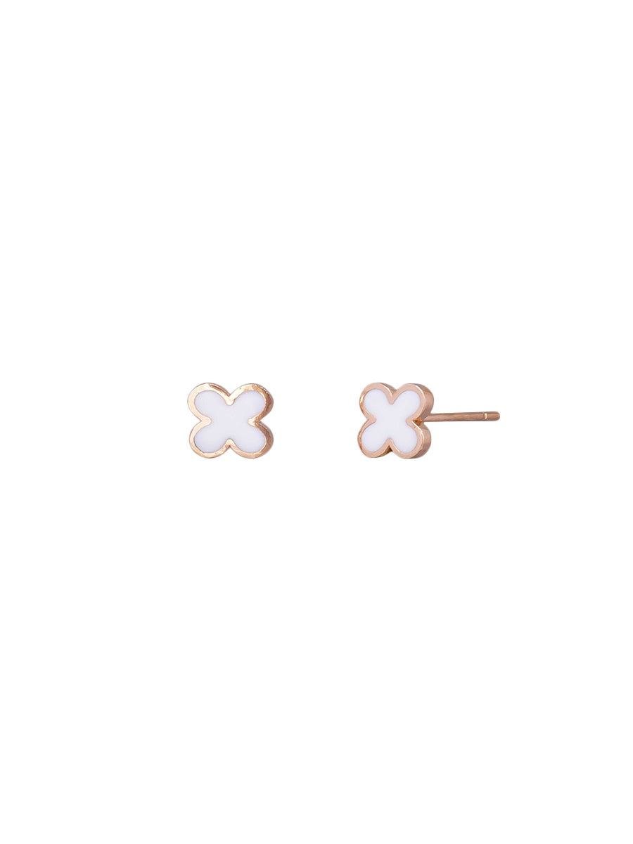 Criss Cross Studs - White