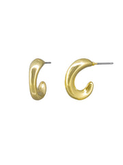 Silvie Half Hoop Stud Earrings - Gold