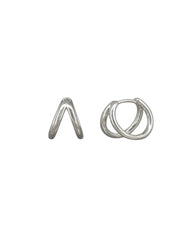 Viola Huggie Earrings - Silver