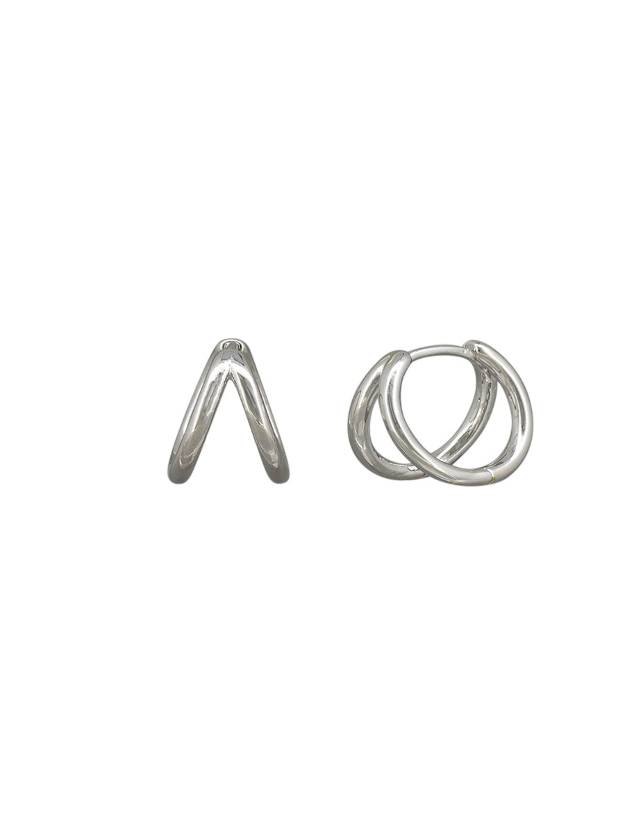 Viola Huggie Earrings - Silver