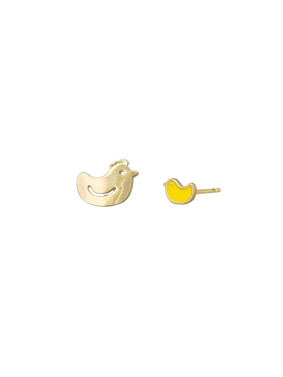 Chickadee Earrings - Gold