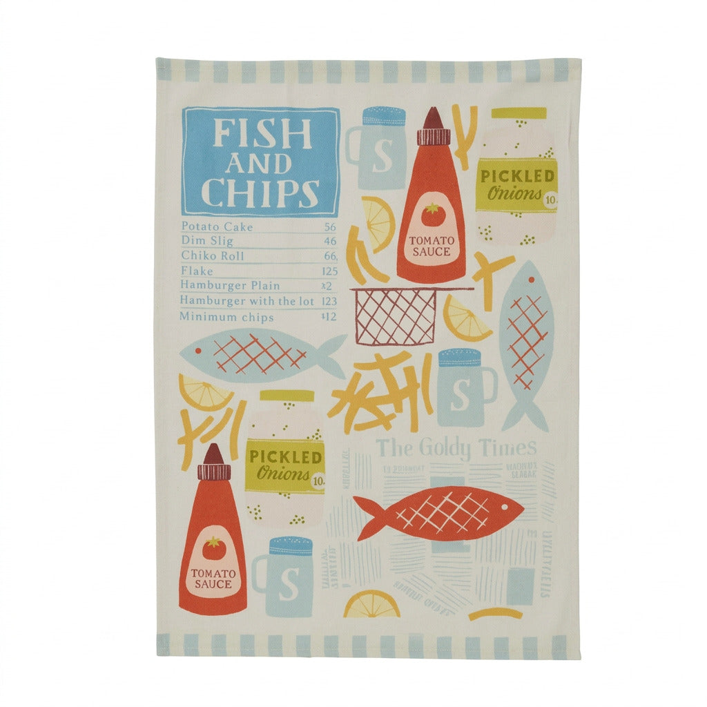 Fish & Chips Cotton Tea Towel