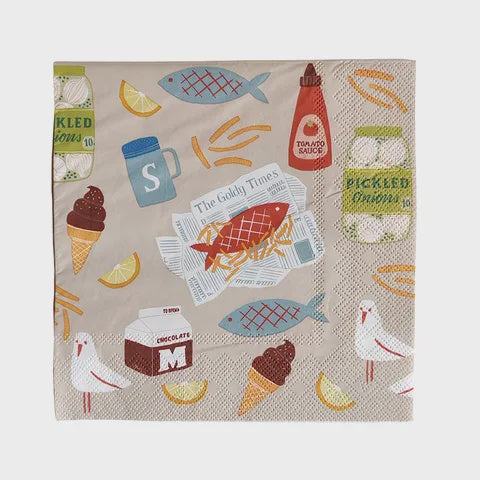 Napkins 20 Pack - Fish & Chips