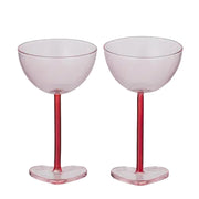 Lula Set of 2 Heart Footed Coupe Glasses