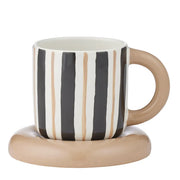 Candy Cup & Saucer - Black & Natural
