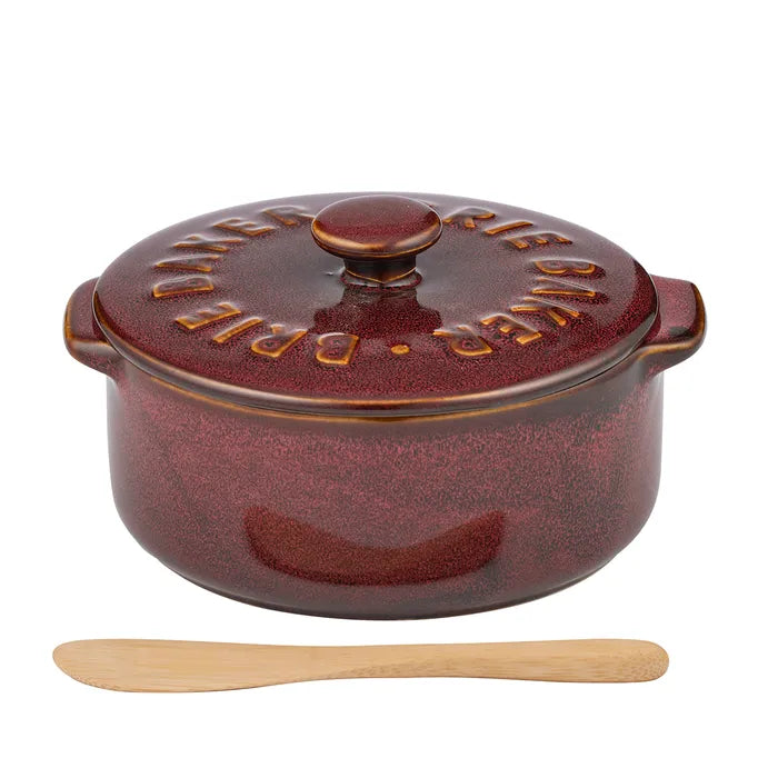 Loire Ceramic Brie Baker - Burgundy