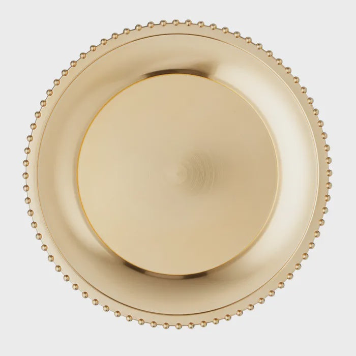 Beaded Border Plate - Gold
